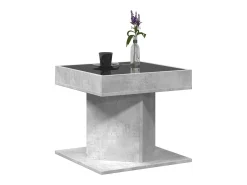 Mesa De Centro* Mesa de centro | Mesa de apoio c/ LEDs 50x50x45 cm madeira processada Cinzento