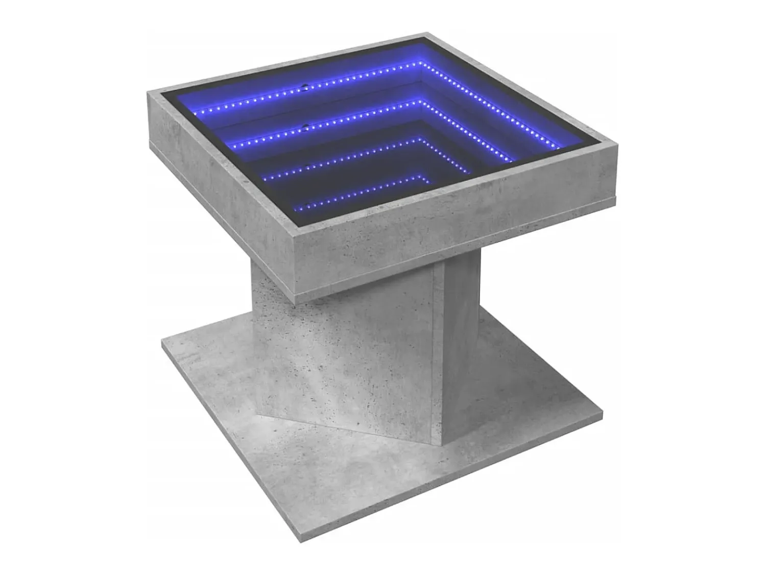 Mesa De Centro* Mesa de centro | Mesa de apoio c/ LEDs 50x50x45 cm madeira processada Cinzento