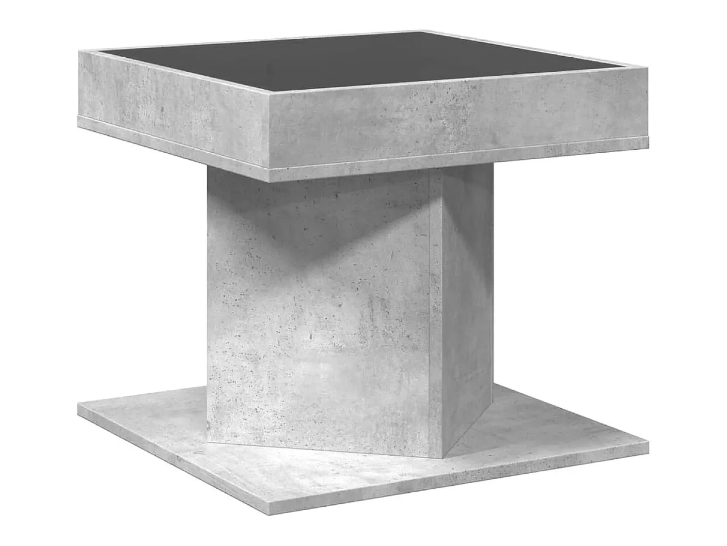 Mesa De Centro* Mesa de centro | Mesa de apoio c/ LEDs 50x50x45 cm madeira processada Cinzento