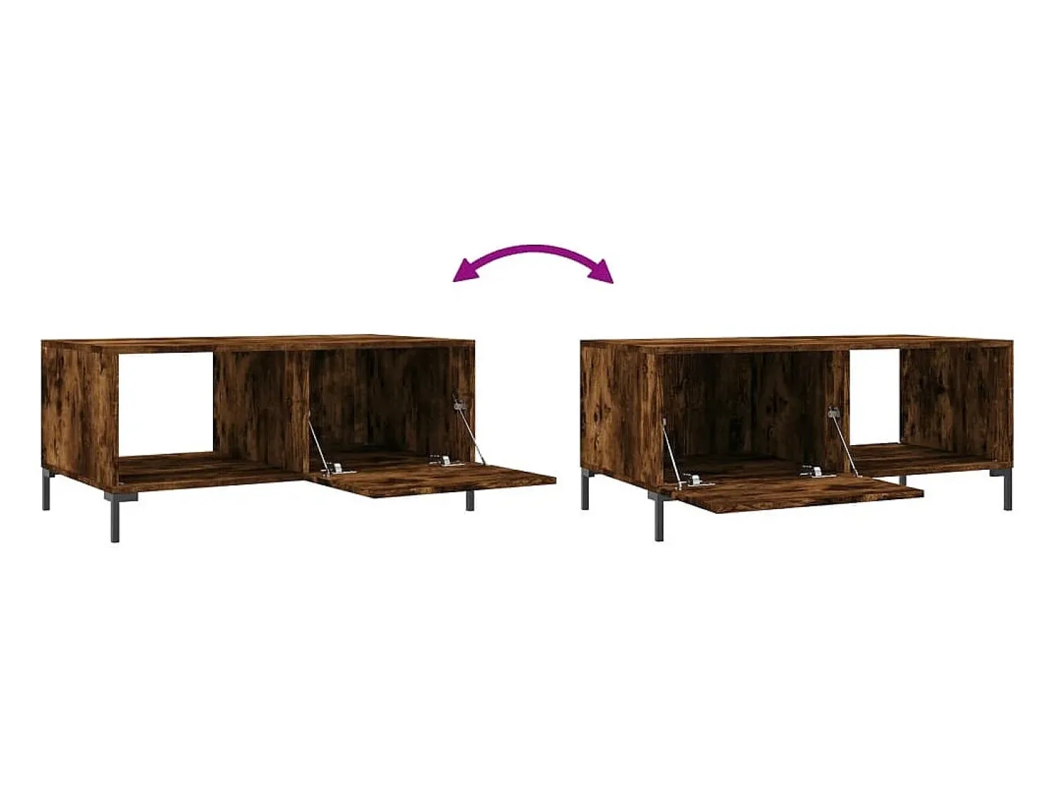 Mesa de centro | Mesa de apoio 90x50x40 cm madeira processada carvalho fumado^ Mesa De Centro