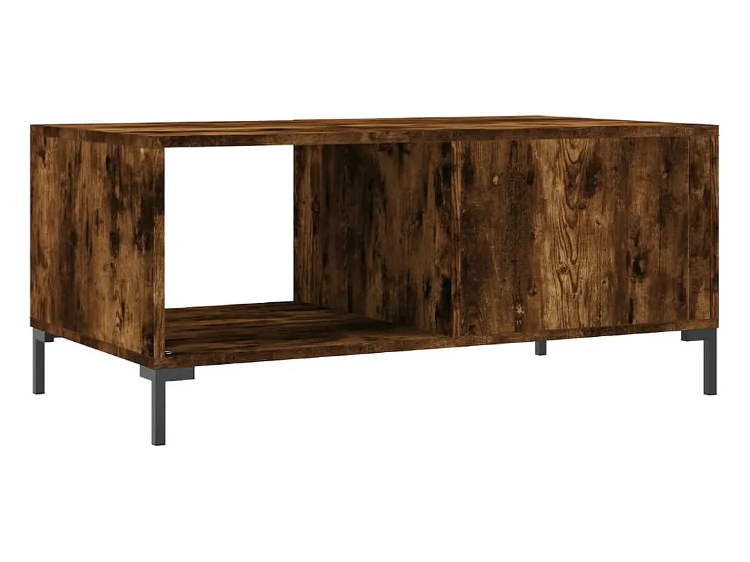 Mesa de centro | Mesa de apoio 90x50x40 cm madeira processada carvalho fumado^ Mesa De Centro