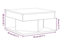 Mesa De Centro| Mesa de centro | Mesa de apoio Carvalho 57x57x30 cm Preto