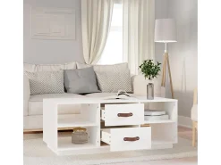 Clearance Mesa de centro | Mesa de apoio 100x50x41 cm pinho maciço Branco