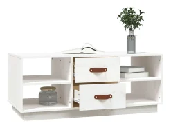 Clearance Mesa de centro | Mesa de apoio 100x50x41 cm pinho maciço Branco