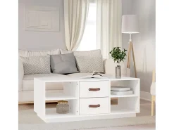 Clearance Mesa de centro | Mesa de apoio 100x50x41 cm pinho maciço Branco