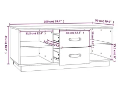 Clearance Mesa de centro | Mesa de apoio 100x50x41 cm pinho maciço Branco