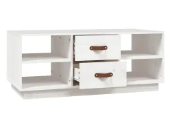 Clearance Mesa de centro | Mesa de apoio 100x50x41 cm pinho maciço Branco