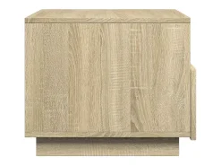 Mesa de centro | Mesa de apoio com luzes LED 50x49x40 cm carvalho sonoma^ Mesa De Centro
