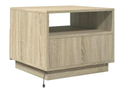 Mesa de centro | Mesa de apoio com luzes LED 50x49x40 cm carvalho sonoma^ Mesa De Centro