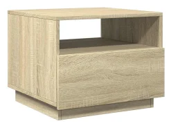 Mesa de centro | Mesa de apoio com luzes LED 50x49x40 cm carvalho sonoma^ Mesa De Centro