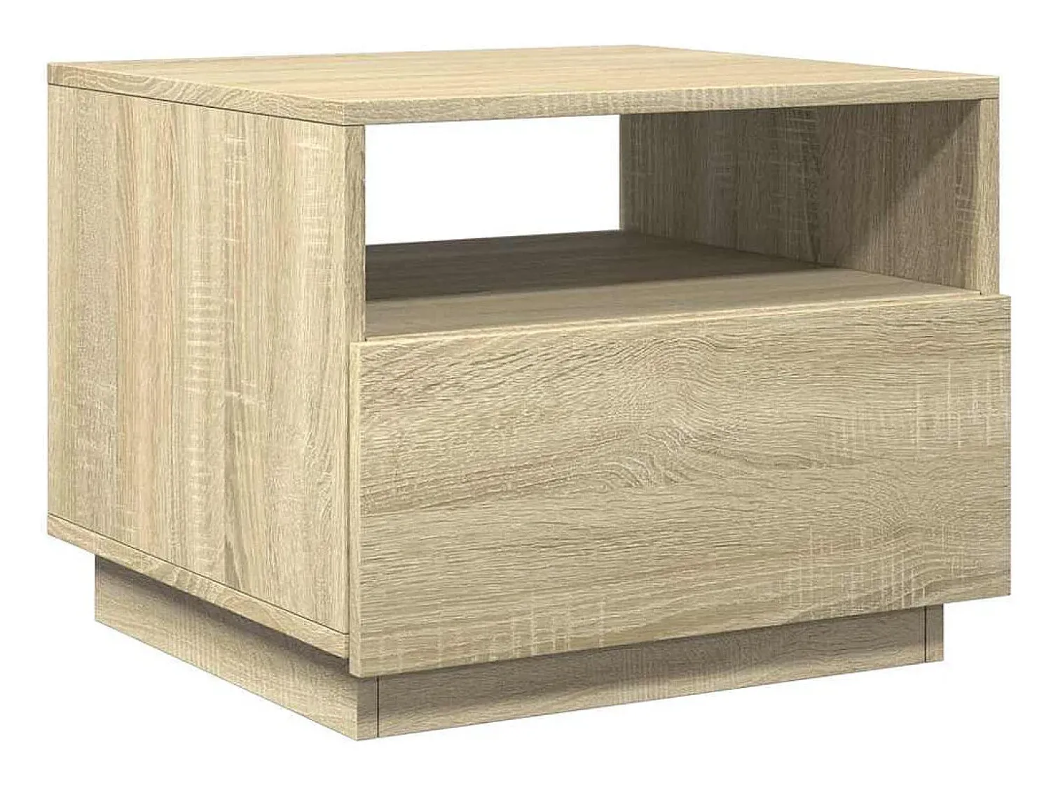 Mesa de centro | Mesa de apoio com luzes LED 50x49x40 cm carvalho sonoma^ Mesa De Centro