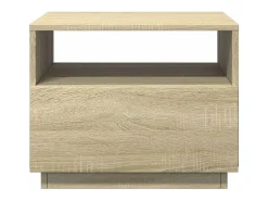 Mesa de centro | Mesa de apoio com luzes LED 50x49x40 cm carvalho sonoma^ Mesa De Centro