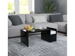 Mesa De Centro| Mesa de centro | Mesa de apoio 90x45x35 cm derivados de madeira Preto
