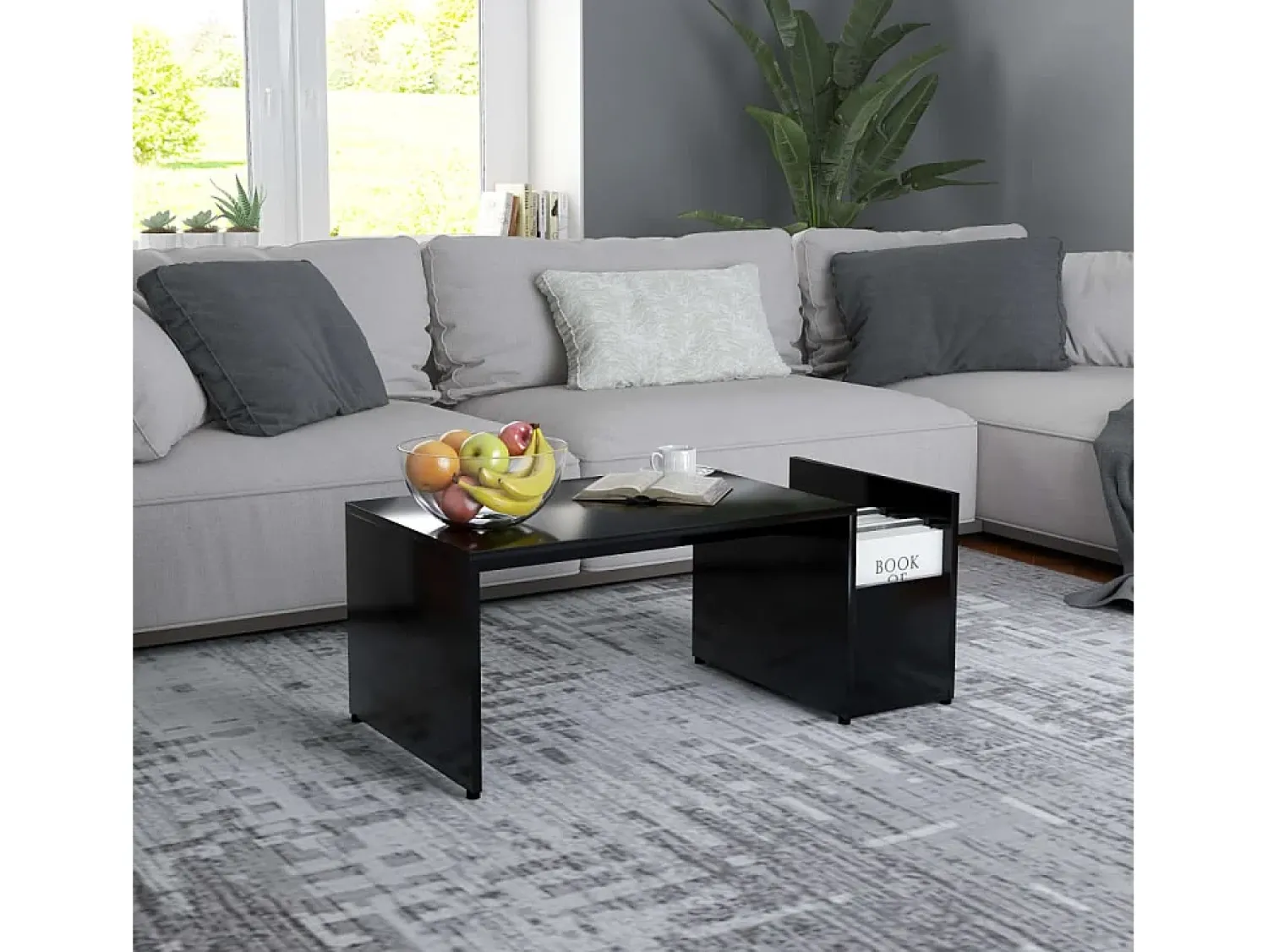 Mesa De Centro| Mesa de centro | Mesa de apoio 90x45x35 cm derivados de madeira Preto