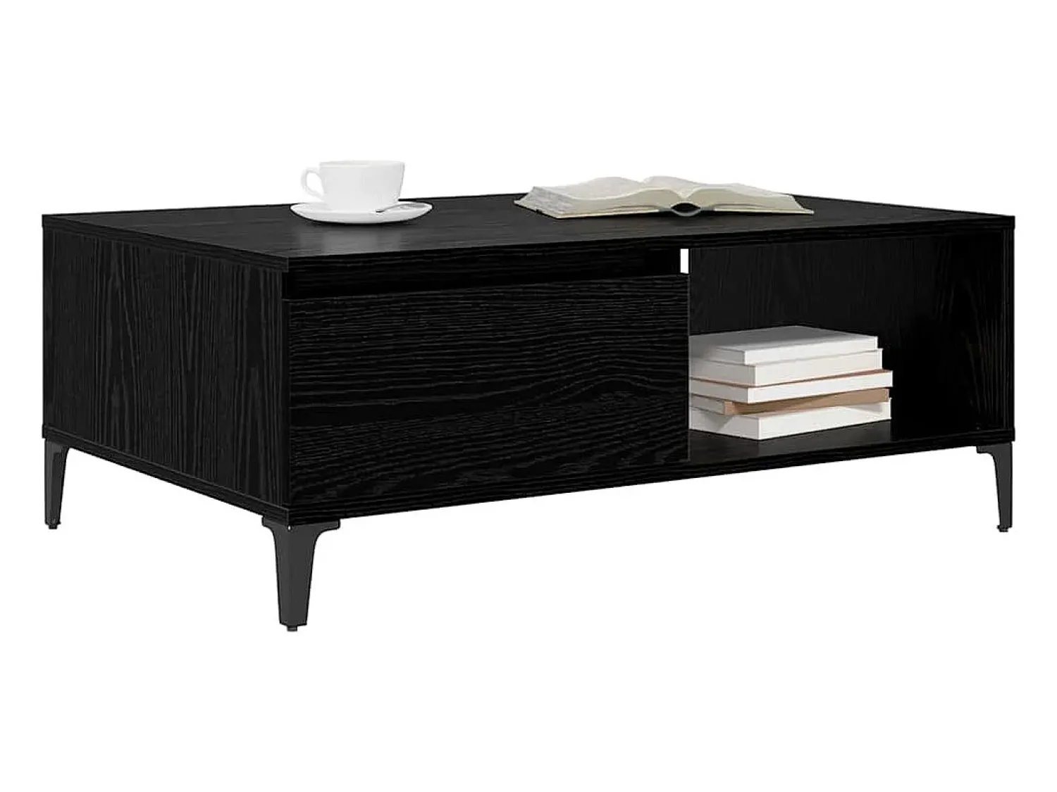 Online Mesa de centro | Mesa de apoio Carvalho 90x60x35 cm Preto