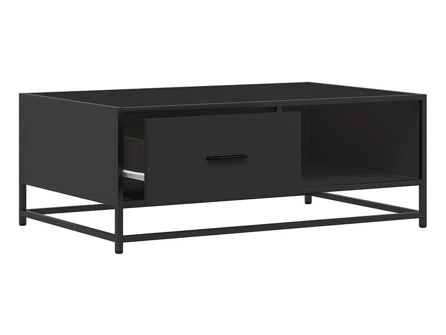 Mesa De Centro| Mesa de centro | Mesa de apoio 90x57x35 cm derivados de madeira/metal Preto