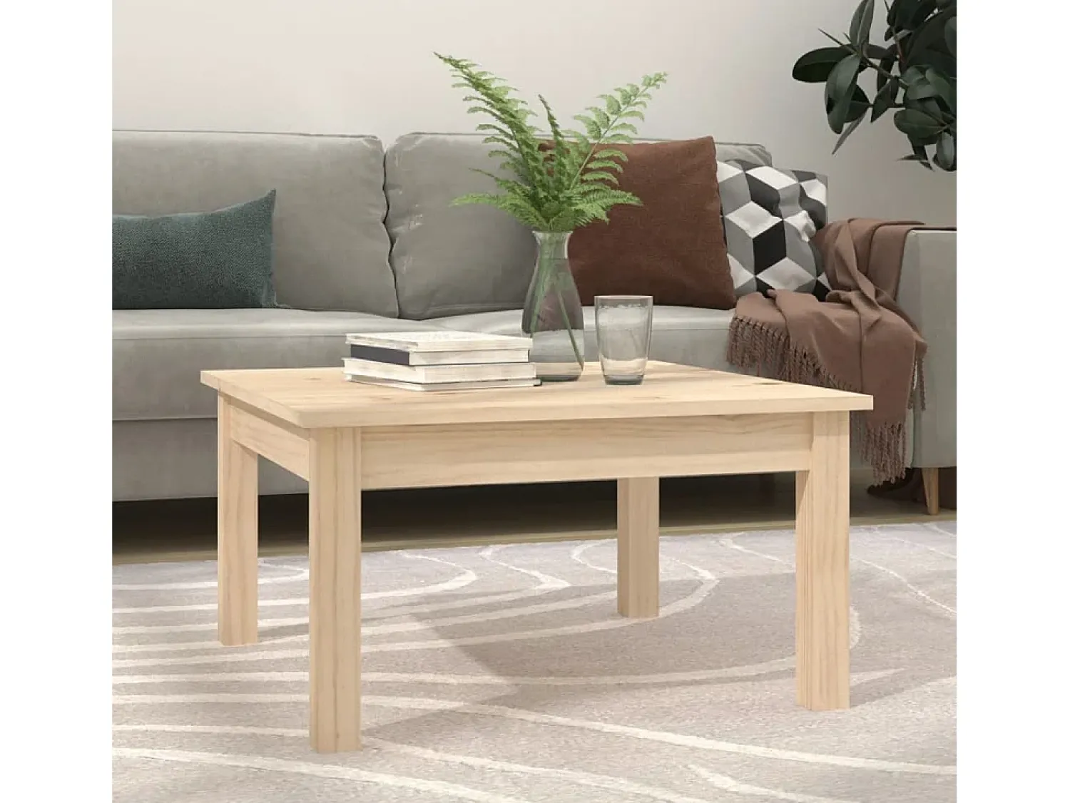 Clearance Mesa de centro | Mesa de apoio | Mesa de café 55x55x30 cm pinho maciço Castanho