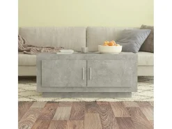 Mesa De Centro| Mesa de centro | Mesa de apoio 102x50x45 cm madeira processada cinza cimento Cinzento