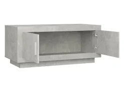 Mesa De Centro| Mesa de centro | Mesa de apoio 102x50x45 cm madeira processada cinza cimento Cinzento