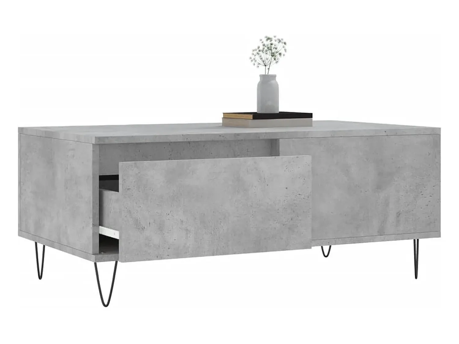 Mesa De Centro| Mesa de centro | Mesa de apoio 90x50x36.5 cm derivados madeira cimento Cinzento