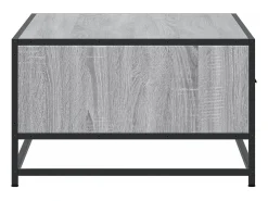 Mesa De Centro* Mesa de centro | Mesa de apoio 90x57x35 cm deriv. madeira/metal sonoma Cinzento