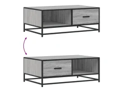 Mesa De Centro* Mesa de centro | Mesa de apoio 90x57x35 cm deriv. madeira/metal sonoma Cinzento