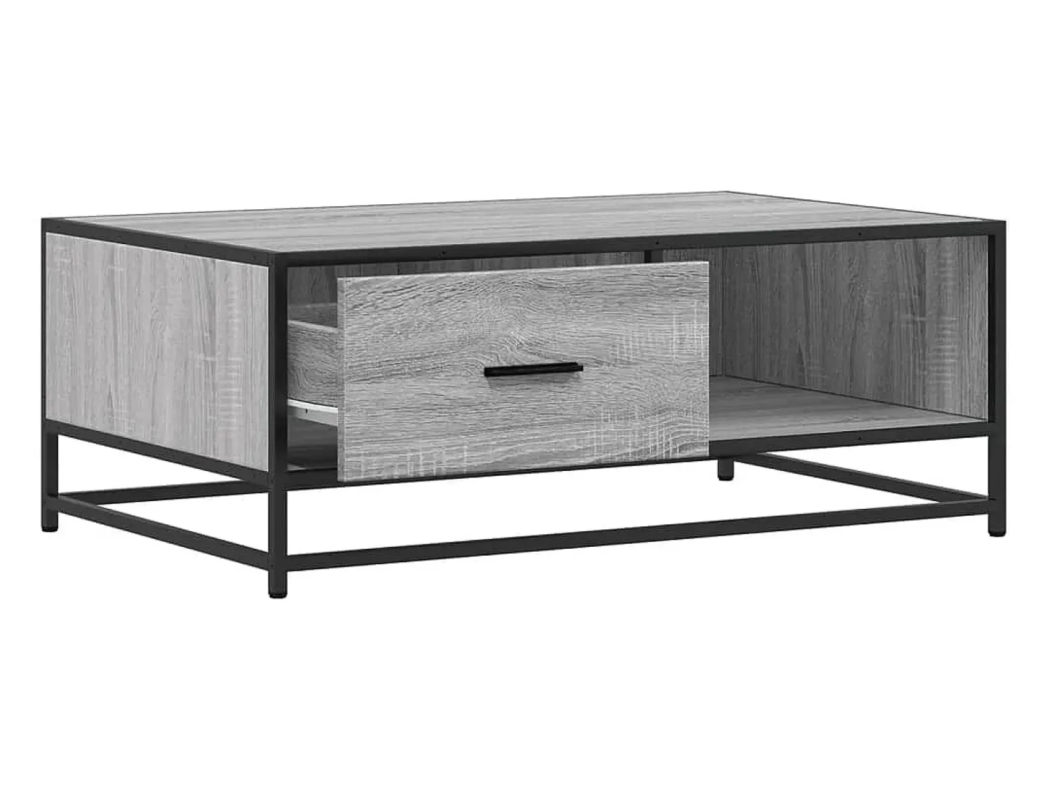 Mesa De Centro* Mesa de centro | Mesa de apoio 90x57x35 cm deriv. madeira/metal sonoma Cinzento