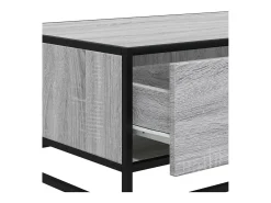 Mesa De Centro* Mesa de centro | Mesa de apoio 90x57x35 cm deriv. madeira/metal sonoma Cinzento