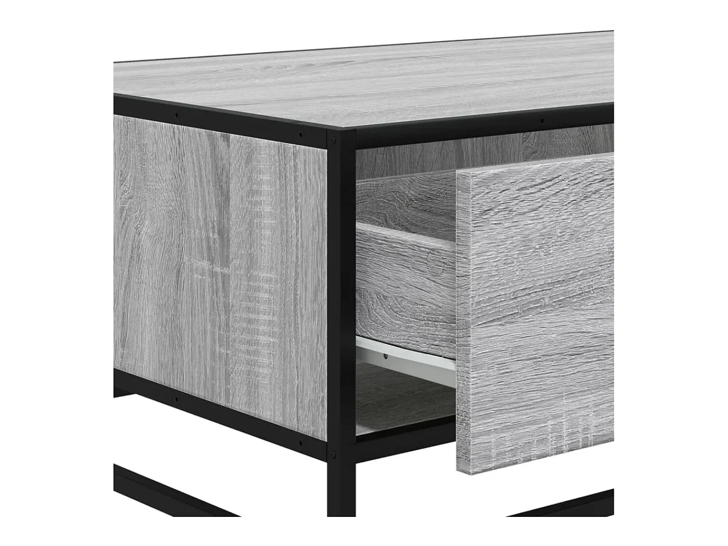 Mesa De Centro* Mesa de centro | Mesa de apoio 90x57x35 cm deriv. madeira/metal sonoma Cinzento
