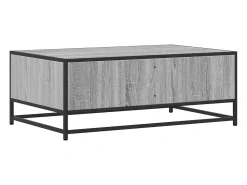 Mesa De Centro* Mesa de centro | Mesa de apoio 90x57x35 cm deriv. madeira/metal sonoma Cinzento