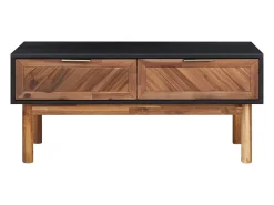 Mesa De Centro* Mesa de centro | Mesa de apoio | Mesa de café 90x50x40 cm madeira de acácia maciça e MDF Castanho