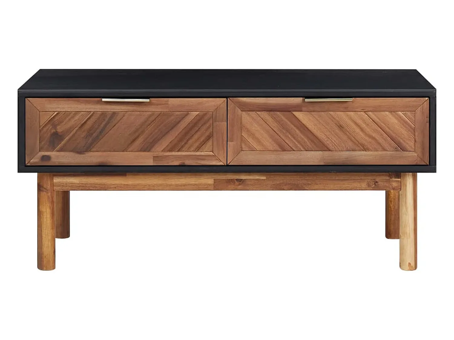 Mesa De Centro* Mesa de centro | Mesa de apoio | Mesa de café 90x50x40 cm madeira de acácia maciça e MDF Castanho