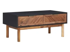 Mesa De Centro* Mesa de centro | Mesa de apoio | Mesa de café 90x50x40 cm madeira de acácia maciça e MDF Castanho