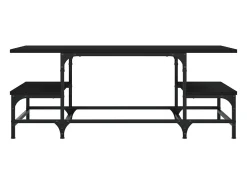 Mesa De Centro| Mesa de centro | Mesa de apoio 100x50.5x40 cm derivados de madeira Preto