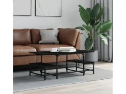Mesa De Centro| Mesa de centro | Mesa de apoio 100x50.5x40 cm derivados de madeira Preto