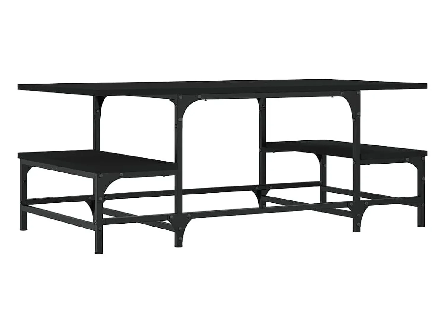 Mesa De Centro| Mesa de centro | Mesa de apoio 100x50.5x40 cm derivados de madeira Preto