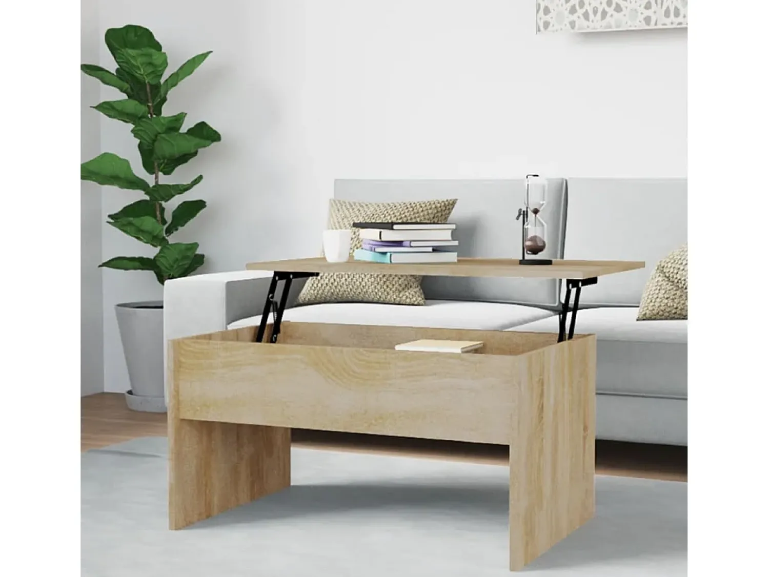 Sale Mesa de centro | Mesa de apoio80x50.5x41.5cm madeira processada carvalho sonoma Castanho