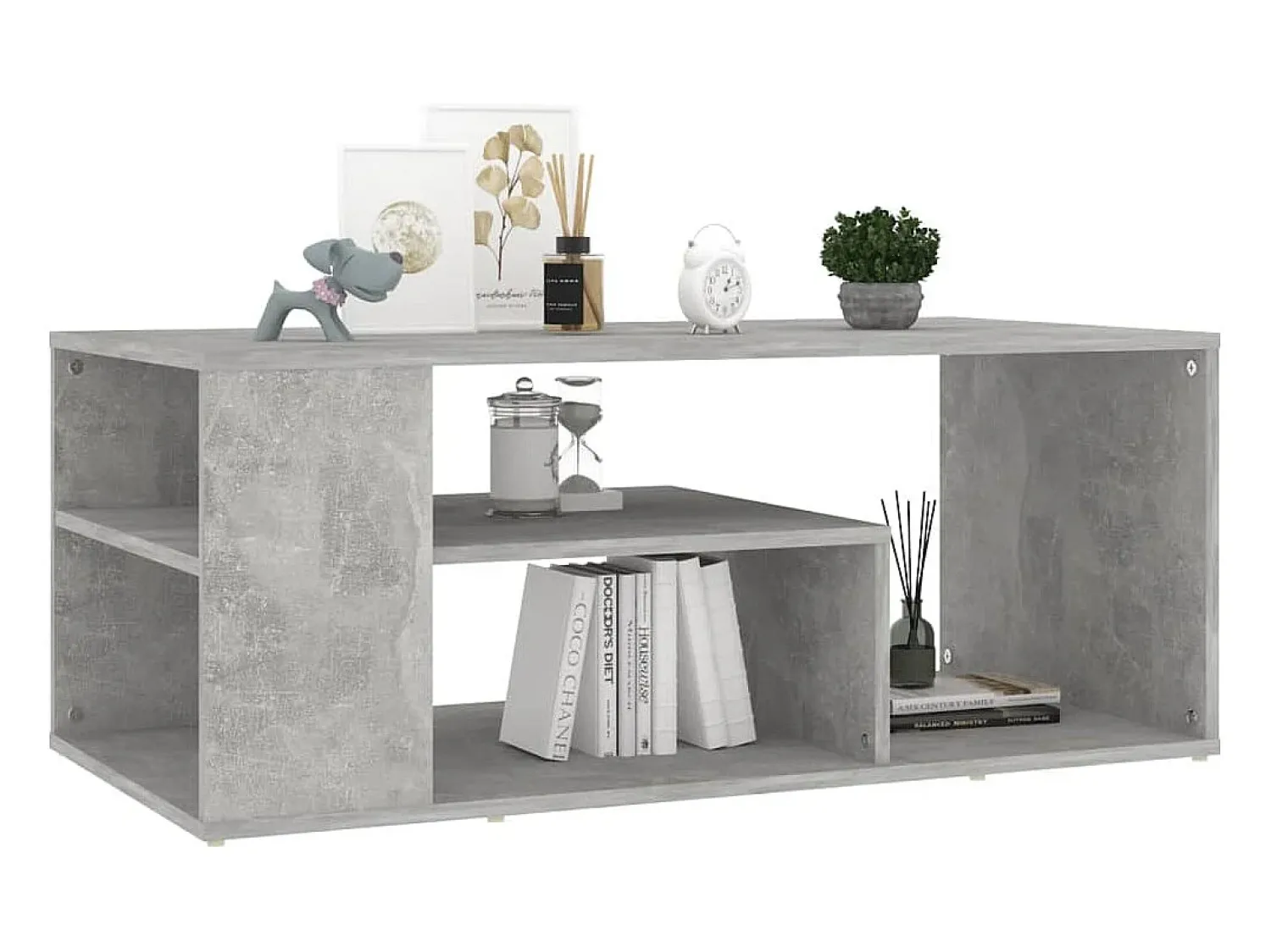 Mesa De Centro| Mesa de centro | Mesa de apoio 100x50x40 cm derivados madeira cimento Cinzento