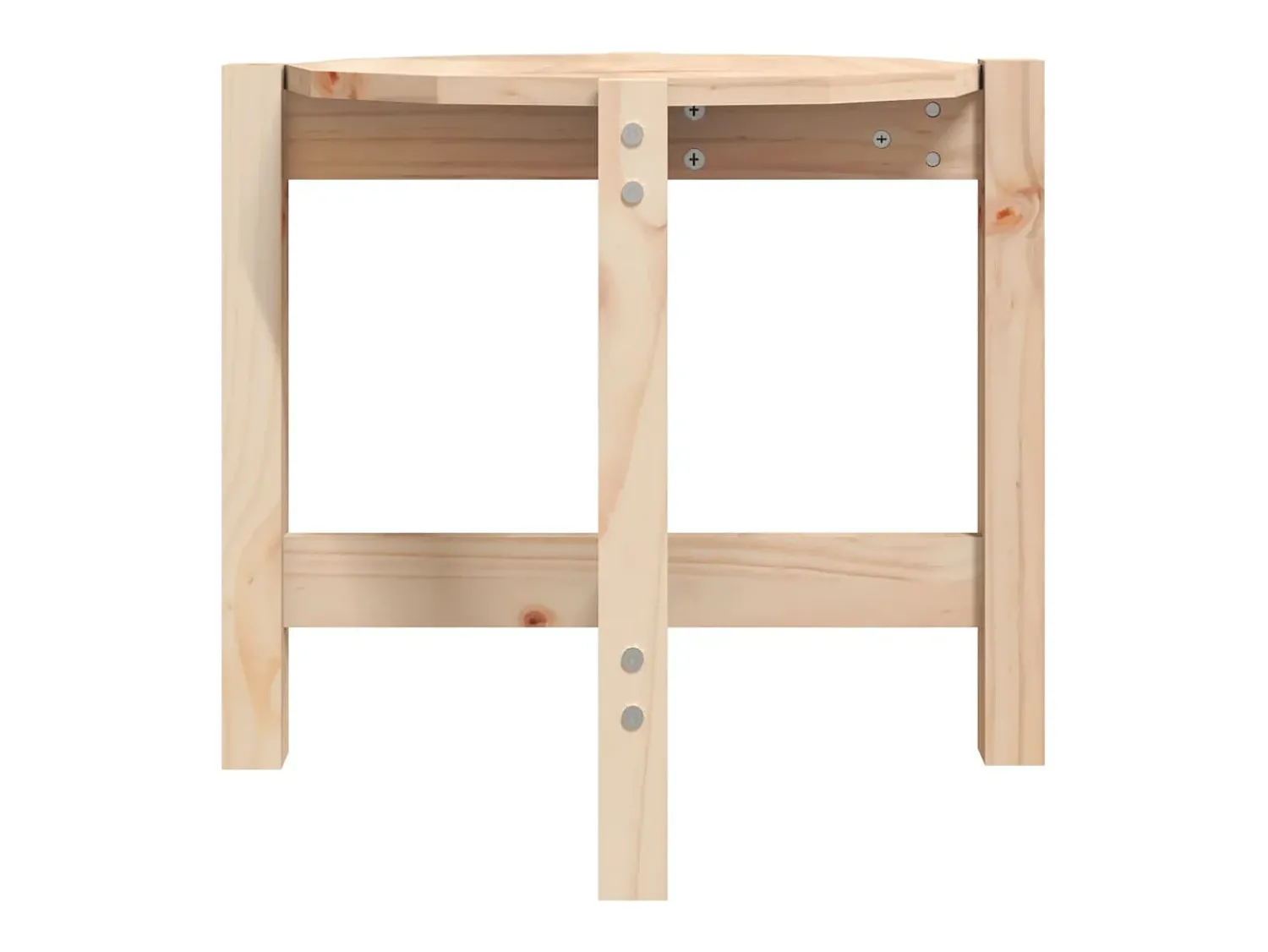 Mesa De Centro| Mesa de centro | Mesa de apoio Ø 52.5x45 cm madeira de pinho maciça Castanho