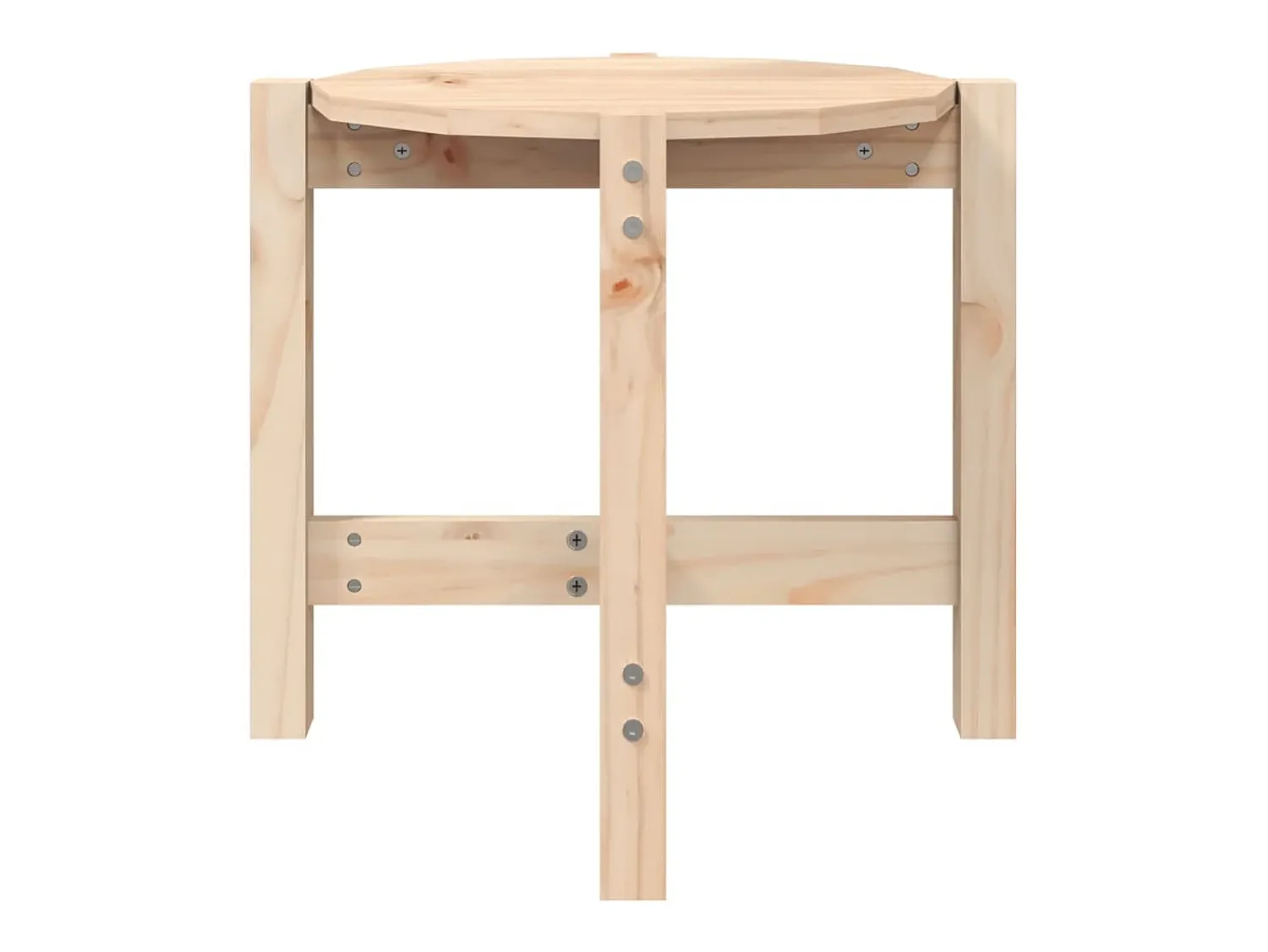Mesa De Centro| Mesa de centro | Mesa de apoio Ø 52.5x45 cm madeira de pinho maciça Castanho