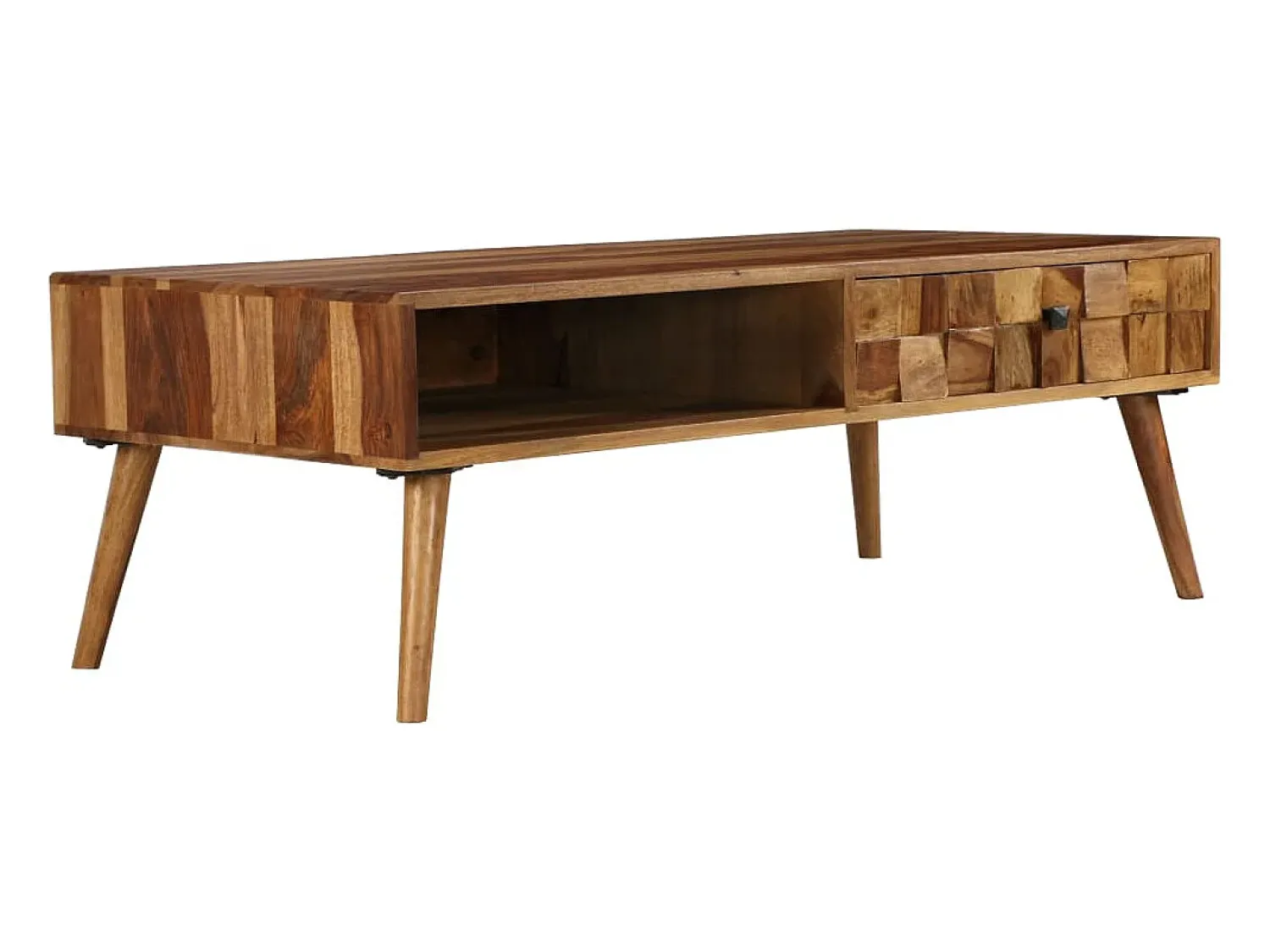 Mesa De Centro| Mesa de centro | Mesa de apoio madeira acácia maciça c/ acabam. mel 110x50x37 cm Castanho