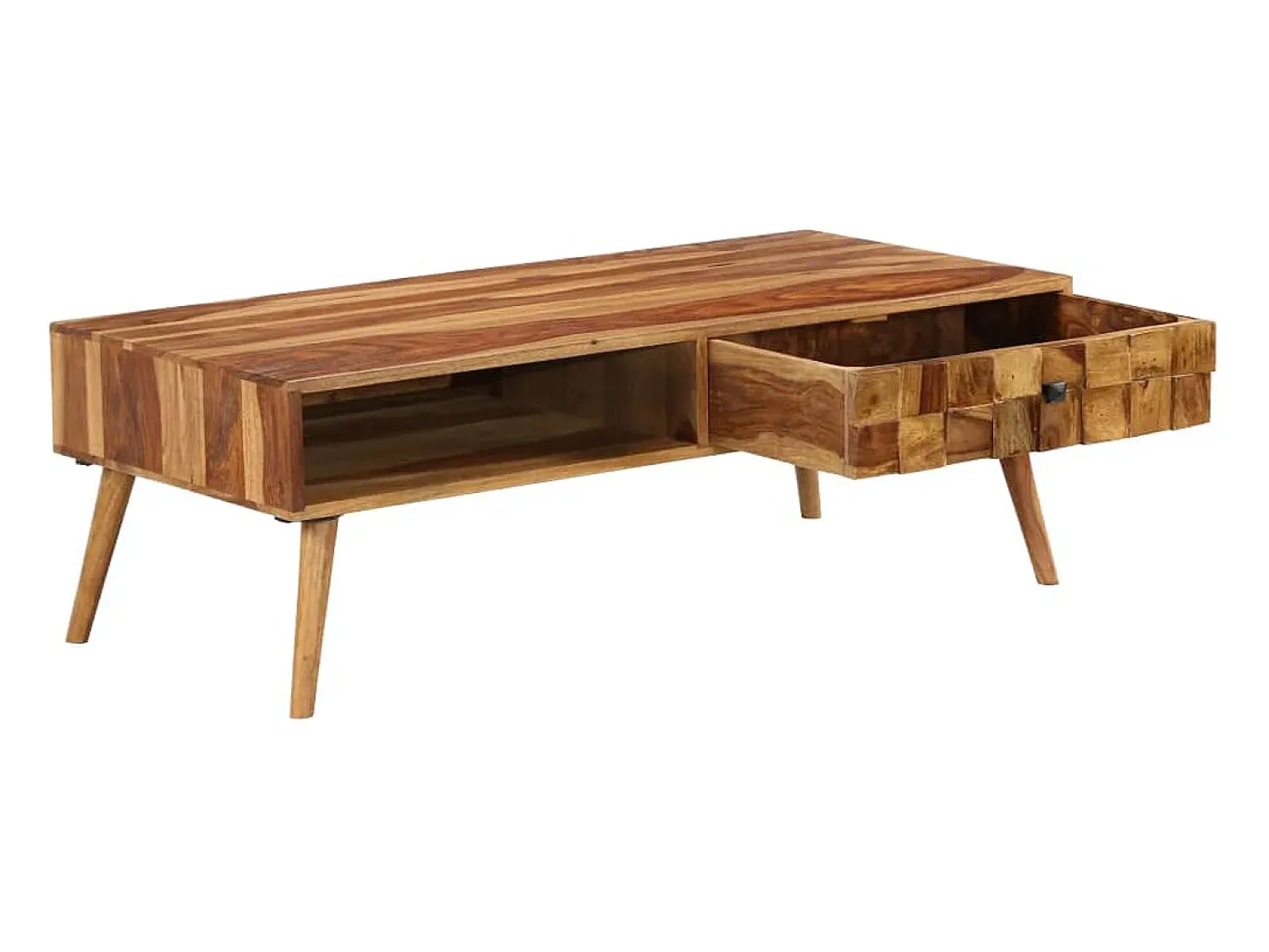 Mesa De Centro| Mesa de centro | Mesa de apoio madeira acácia maciça c/ acabam. mel 110x50x37 cm Castanho