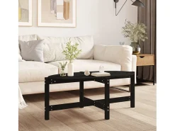 Mesa De Centro| Mesa de centro | Mesa de apoio 118x63x45 cm madeira de pinho maciça Preto