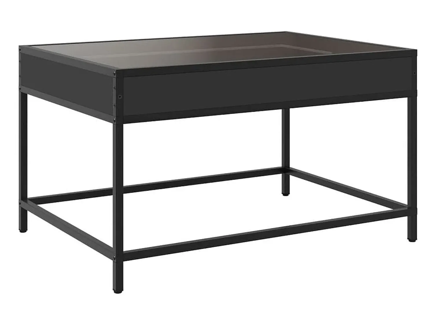 Mesa De Centro| Mesa de centro | Mesa de apoio luzes LED Infinity 70x50x41 cm Preto