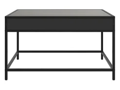 Mesa De Centro| Mesa de centro | Mesa de apoio luzes LED Infinity 70x50x41 cm Preto