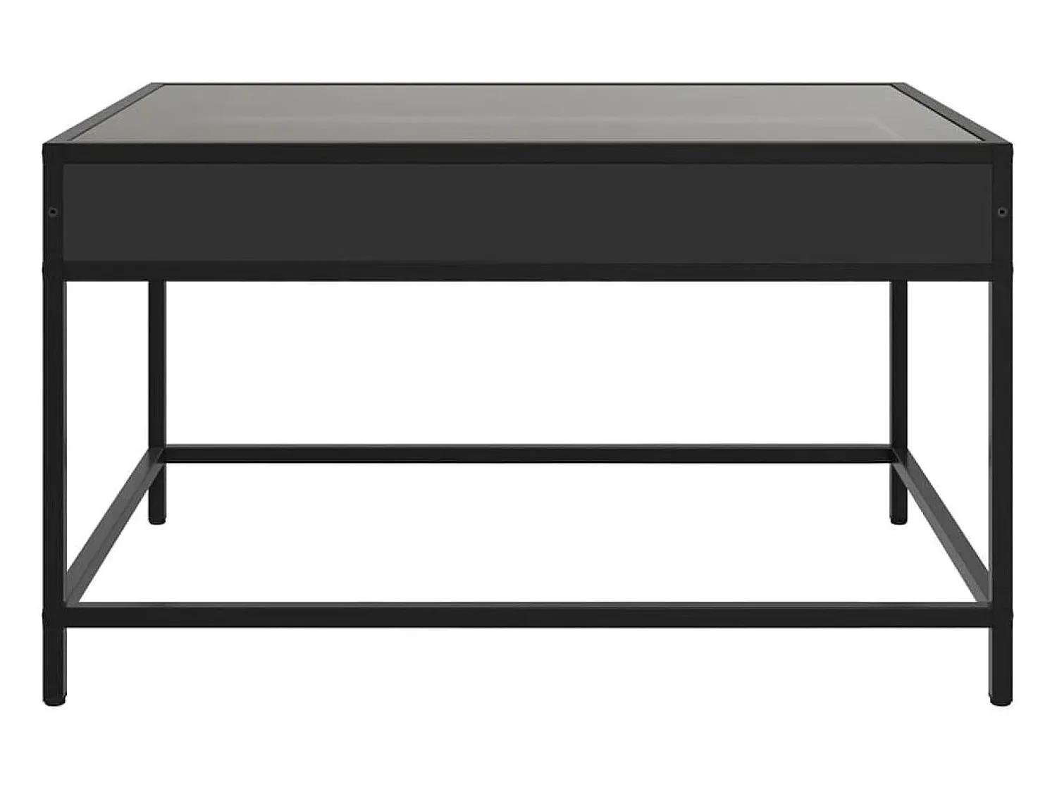 Mesa De Centro| Mesa de centro | Mesa de apoio luzes LED Infinity 70x50x41 cm Preto