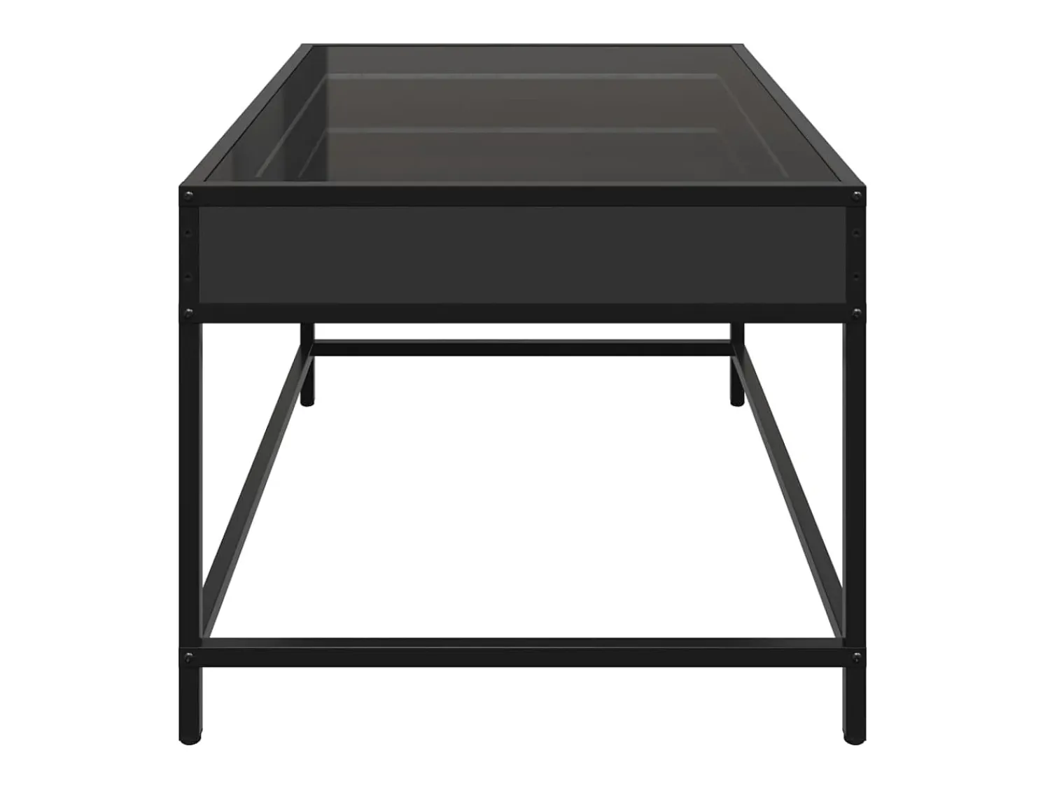 Mesa De Centro| Mesa de centro | Mesa de apoio luzes LED Infinity 70x50x41 cm Preto
