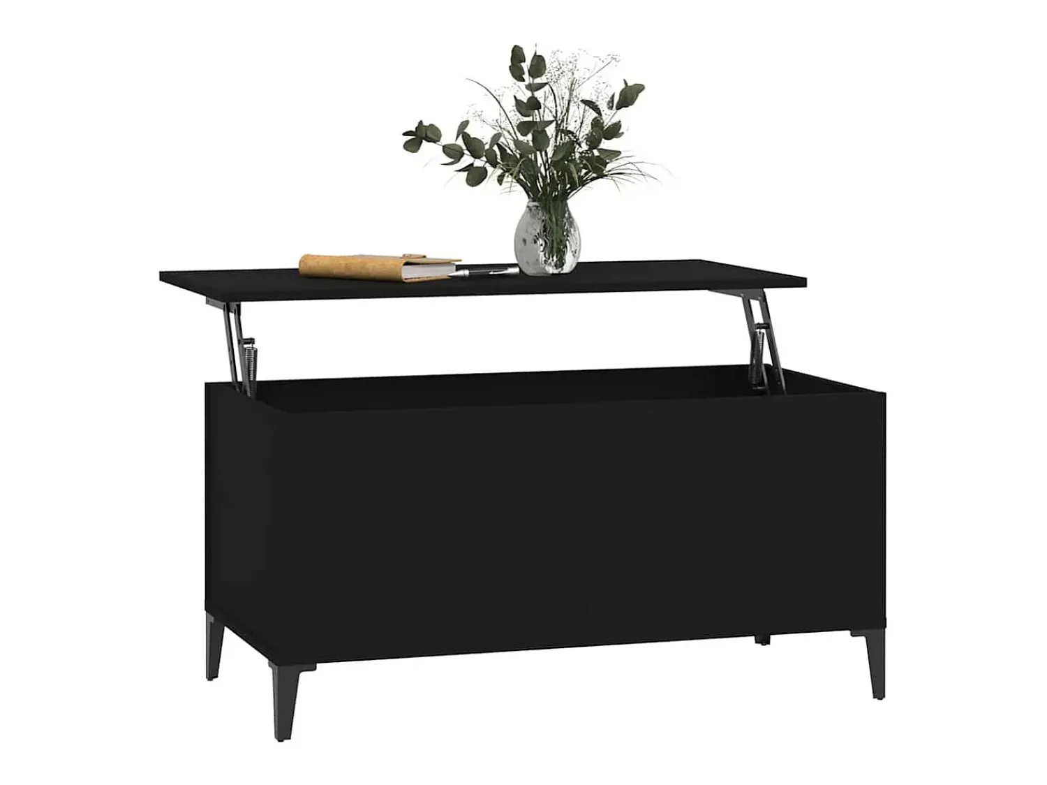 Mesa De Centro| Mesa de centro | Mesa de apoio 90x44.5x45 cm derivados de madeira Preto