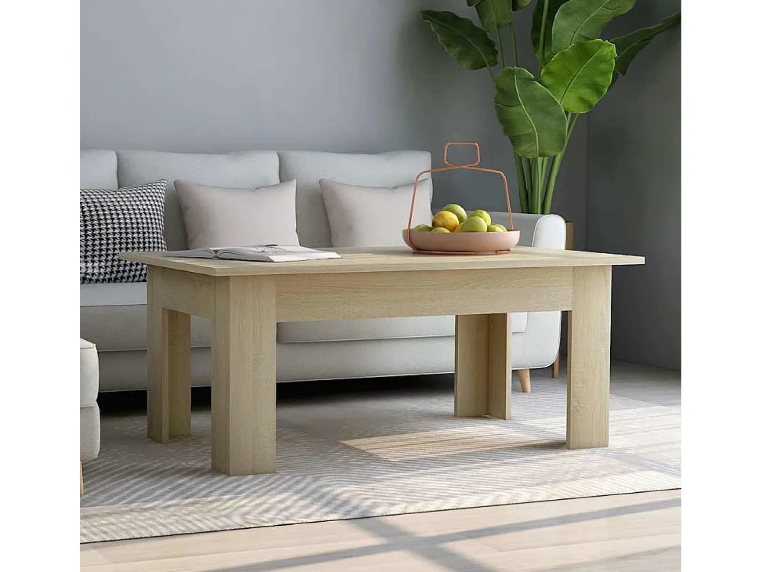 Online Mesa de centro | Mesa de apoio 100x60x42cm derivados de madeira carvalho sonoma Castanho