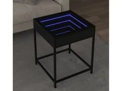 Clearance Mesa de centro | Mesa de apoio com luzes LED Infinity 40x40x51 cm Preto